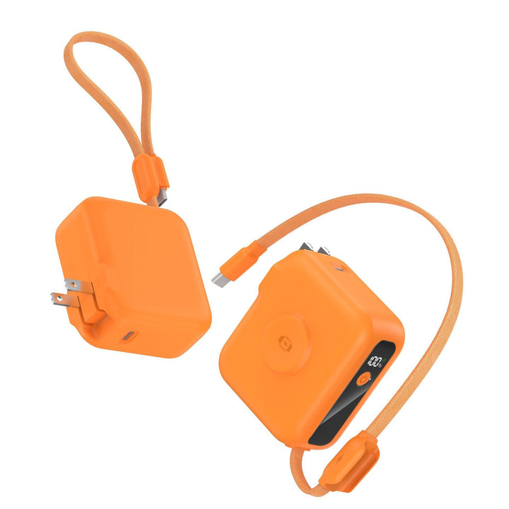 Compact charger with integrated USB-C cable and digital display Kalsten