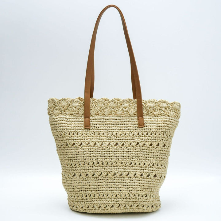 Handwoven tote bag with floral details Kalsten