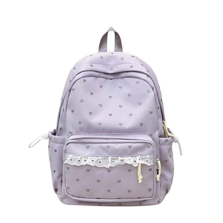 Heart-Print Casual Backpack Kalsten