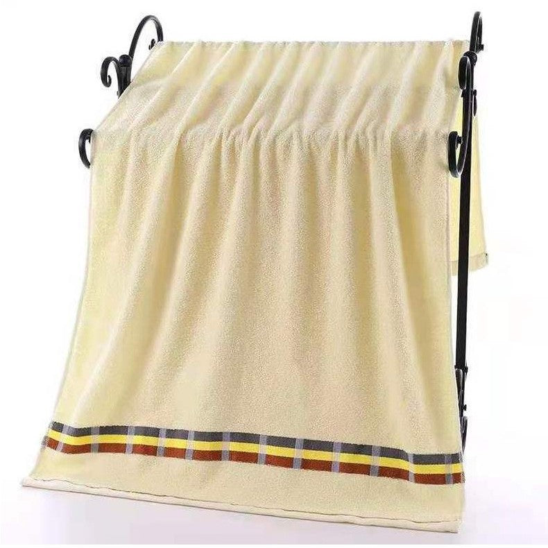 Women’s terry bath towel with elegant striped border Kalsten
