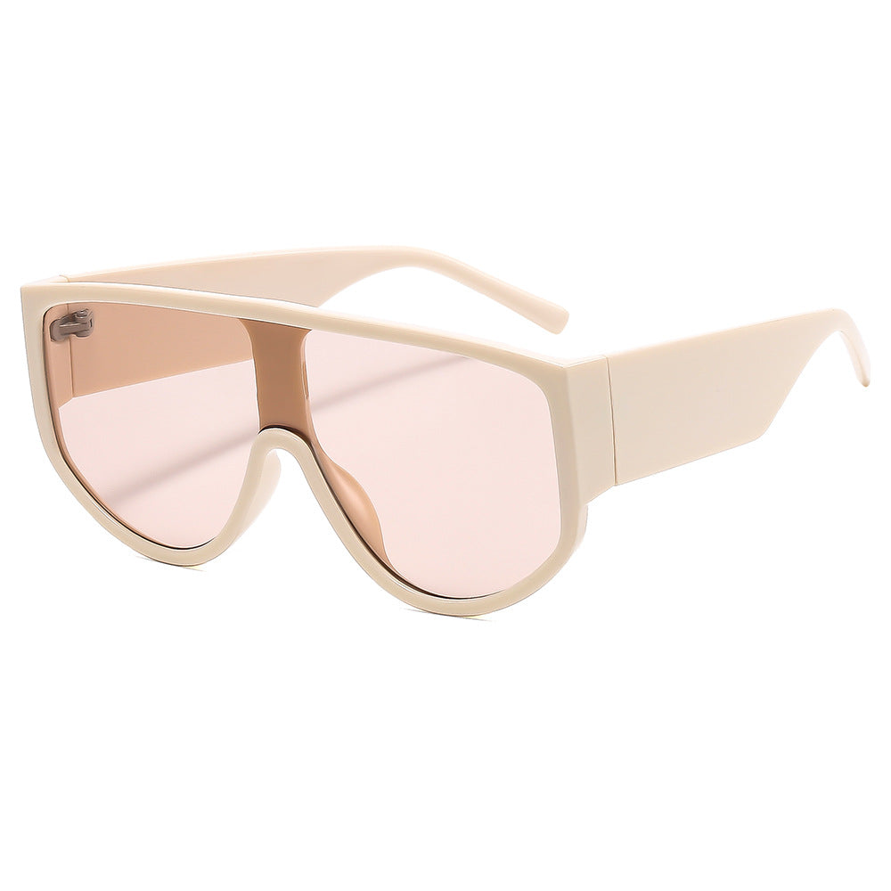 Women's fashion sunglasses with futuristic, transparent frame and large protection Kalsten