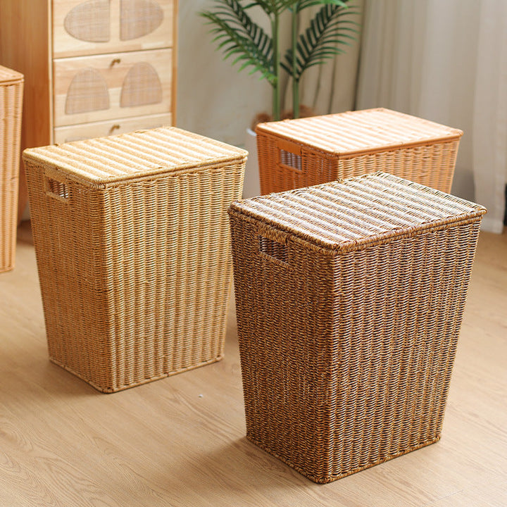 Handcrafted Rectangular Wicker Laundry Hamper Kalsten