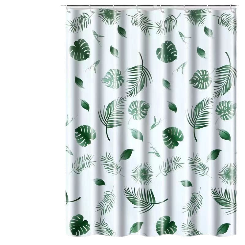 Botanical Leaf Pattern Shower Curtain Kalsten