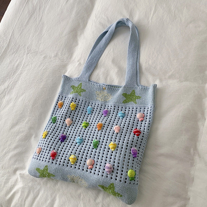 Colorful Decorative Crochet Tote Bag Kalsten