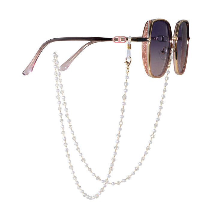 Elegant Pearl and Crystal Eyewear Chain Kalsten