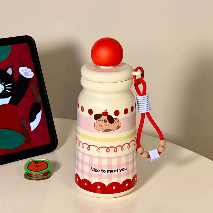 Women's Insulated Water Bottle with Playful Dog Design Kalsten