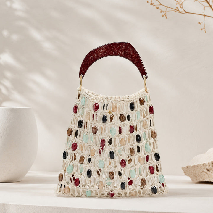 Exclusive Macrame Bag with Jewelry Details Kalsten