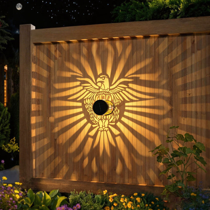 Outdoor Mandala Solar Projection Wall Lights With Patterned Metal Casing And Automatic Dusk-To-Dawn Sensor Kalsten