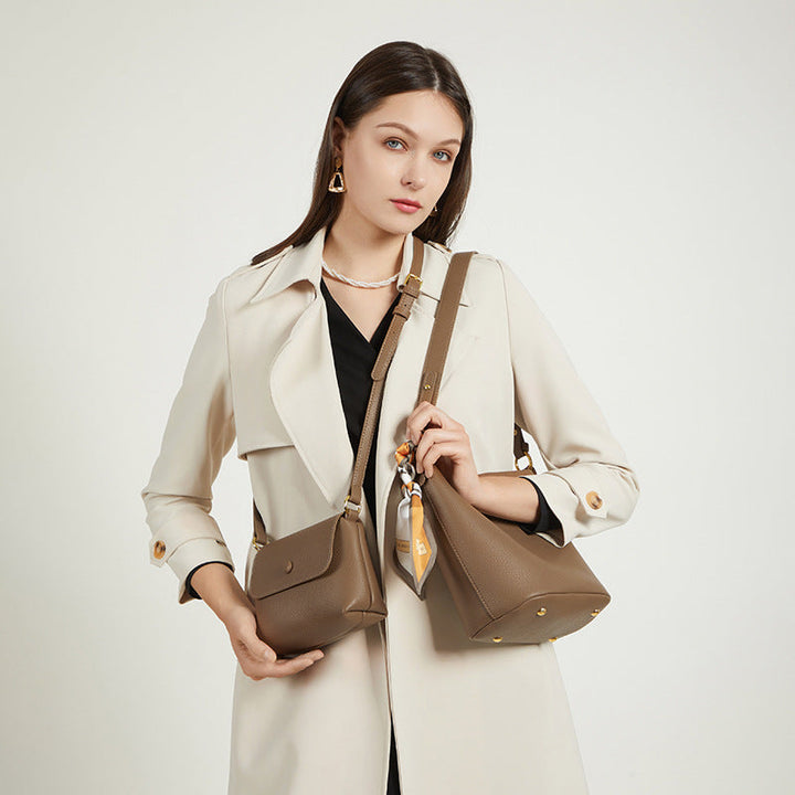 Textured Leather Bucket Bag Kalsten