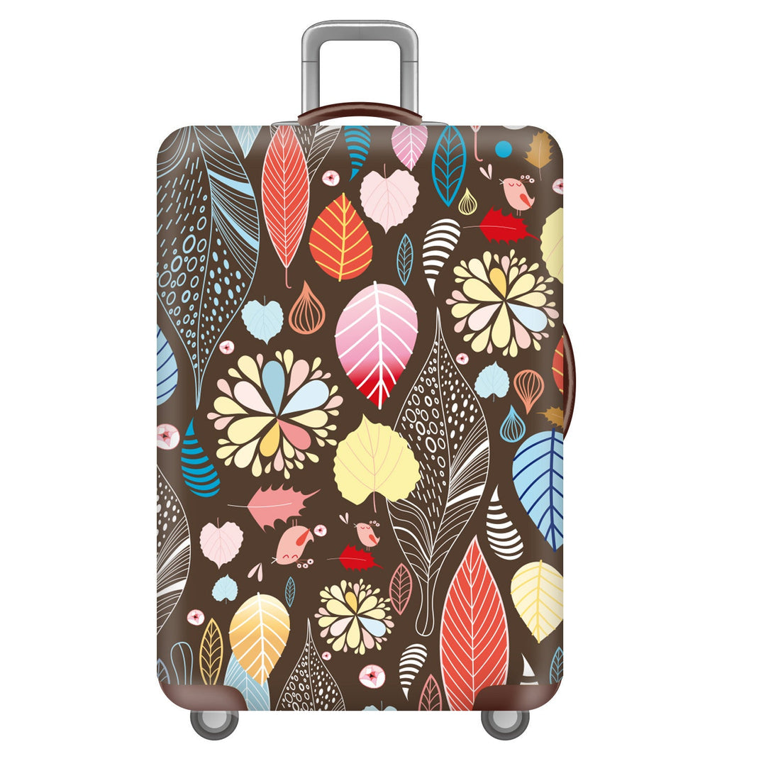 Unisex non-elastic suitcase cover with tropical leaf pattern, stretch protective cover for hard shell and soft case Kalsten