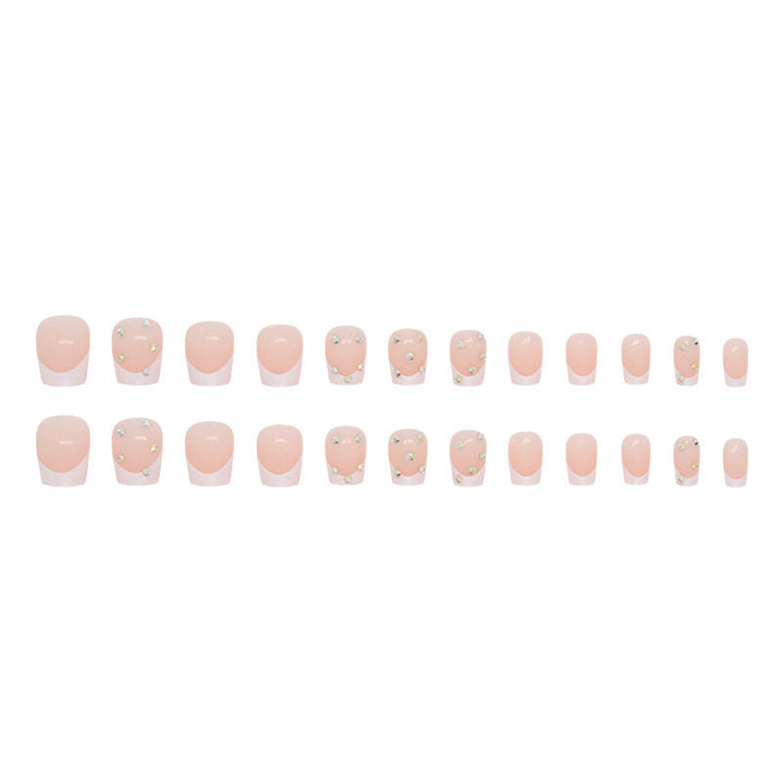 Elegant Rhinestone French Tip Nail Art Kalsten