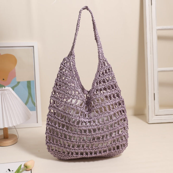 Trendy net tote bag with gathered design Kalsten