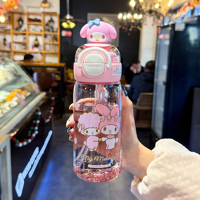 Women's water bottle with interactive lid and cute character design Kalsten
