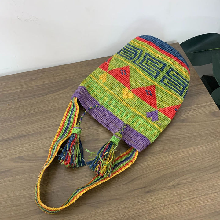 Handmade tote bag with colorful tassels Kalsten