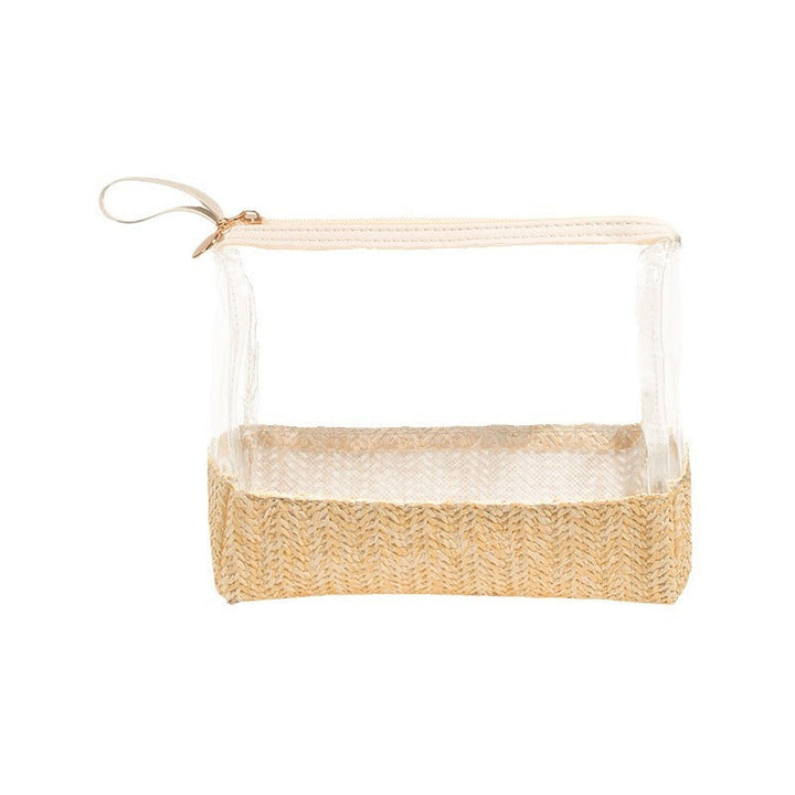 Cosmetic bag made of transparent material with woven bottom Kalsten