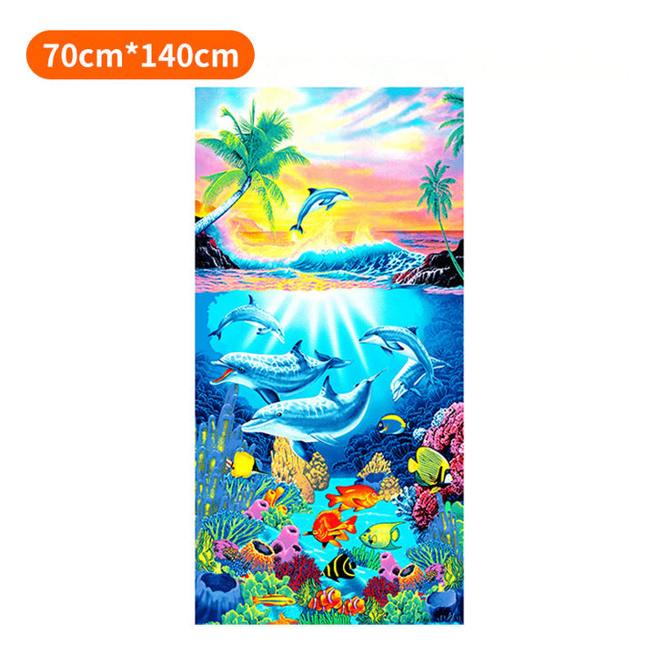 Beach towel with tropical flamingo design Kalsten
