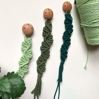 Macrame Keychain Holder with Wooden Accents Acalora