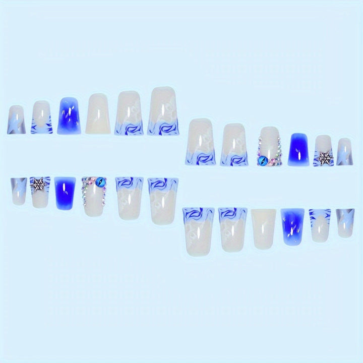 Decorative Press-On Nail Art Set with Gemstone Accents Kalsten