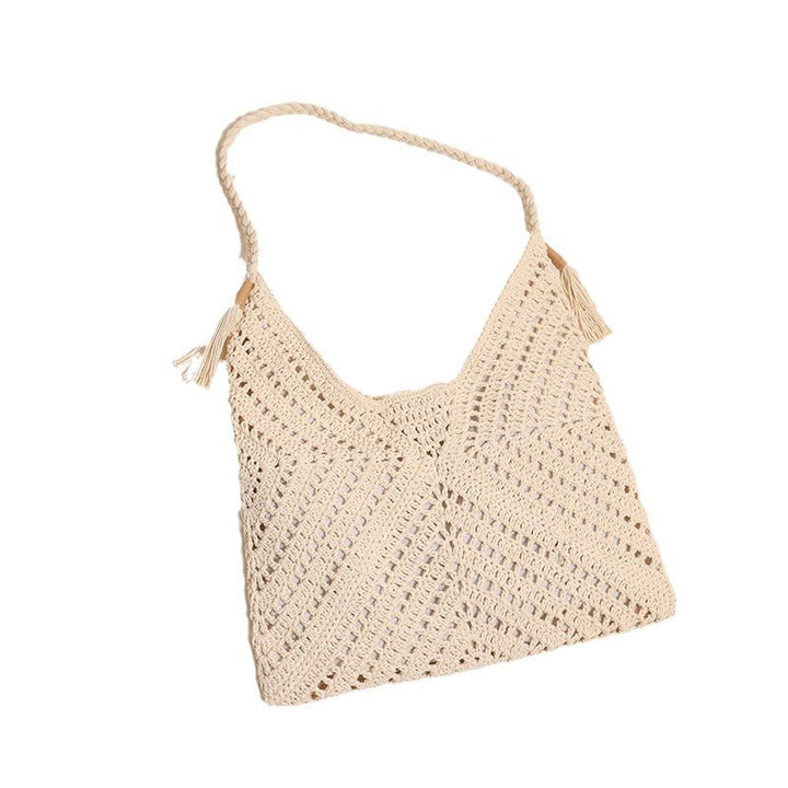 Handmade macrame crossbody bag with playful tassels Kalsten