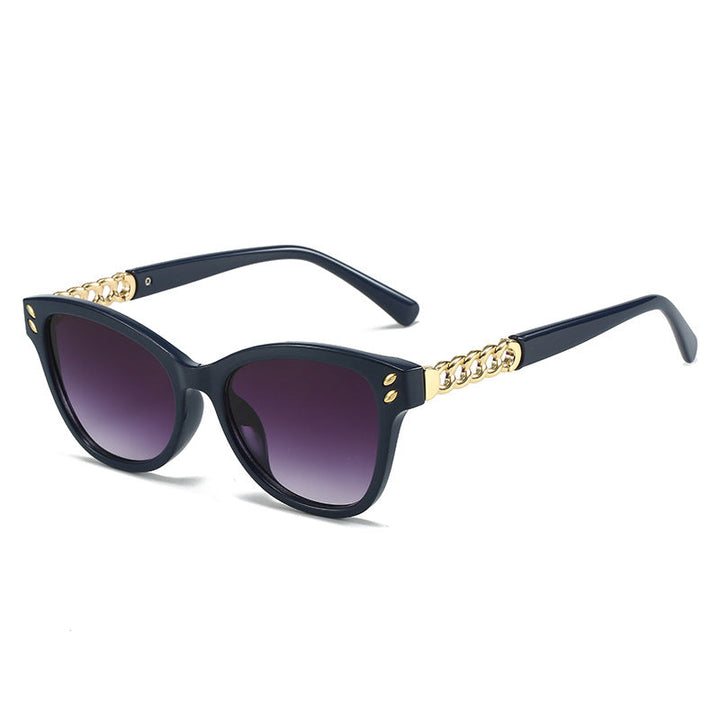 Ladies fashionable cat-eye sunglasses with luxurious chain accents Kalsten