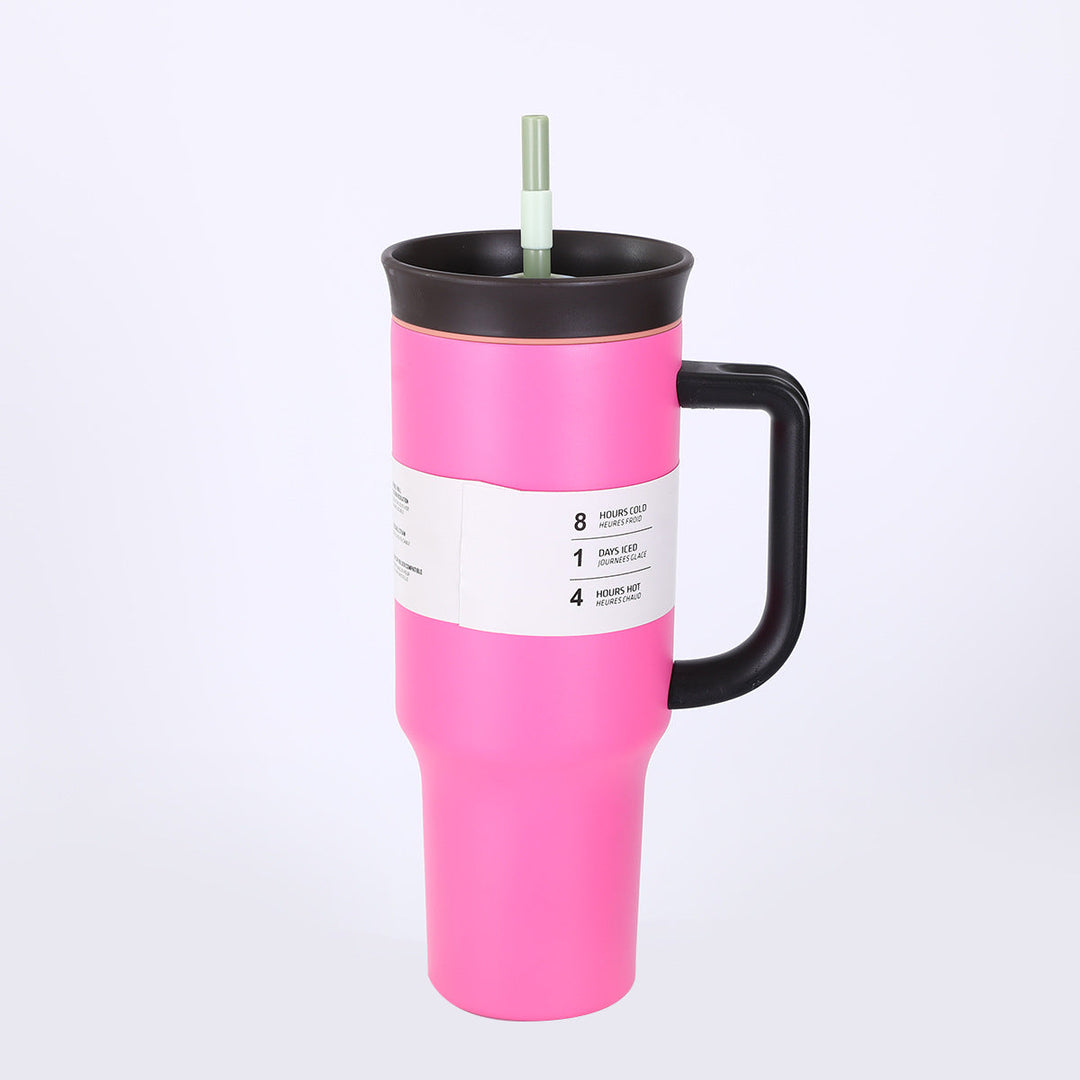Ladies' insulated cup with practical drinking straw and ergonomic handle Kalsten