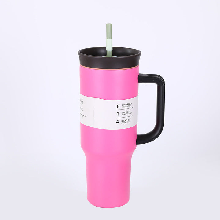 Ladies' insulated cup with practical drinking straw and ergonomic handle Kalsten