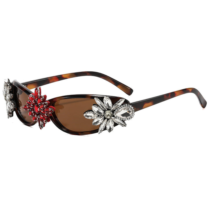 Ladies Glamorous Designer Sunglasses with Floral Accents Kalsten