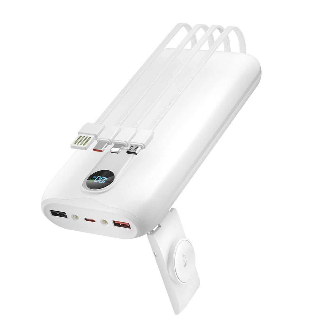 Portable power bank with integrated charging cables and LCD screen Kalsten