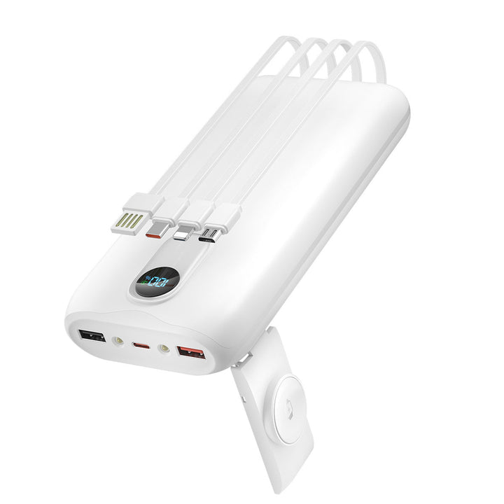 Portable power bank with integrated charging cables and LCD screen Kalsten