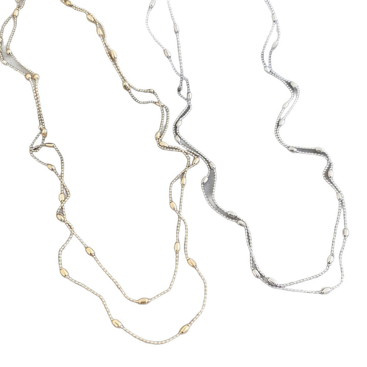 Delicate Silver Layered Chain Necklace Kalsten