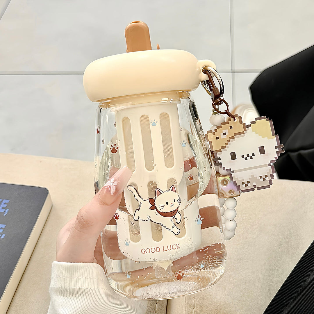 Ladies drinking container with unique design and integrated straw Kalsten