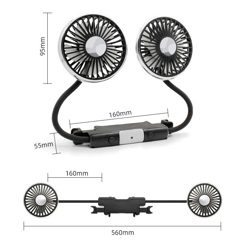 Dual-Head Adjustable Car Cooling Fan Kalsten
