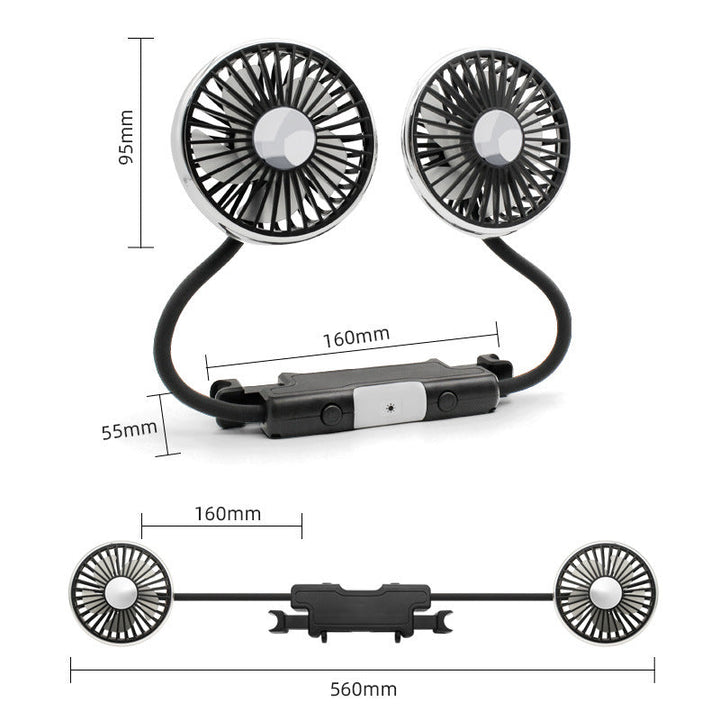 Dual-Head Adjustable Car Cooling Fan Kalsten