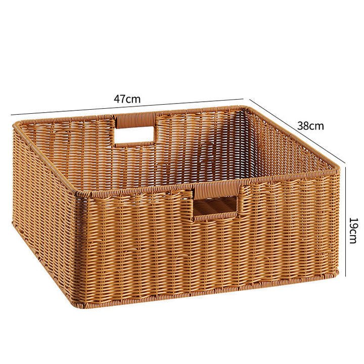 Handwoven Storage Basket with Cutout Handles Kalsten