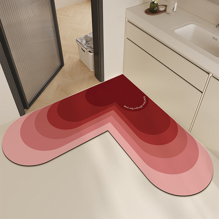 Modern Heart-Shaped Kitchen Mat Kalsten