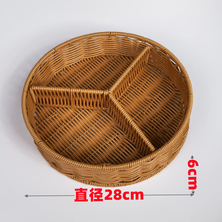 Ladies beef braided serving basket with three compartments Kalsten