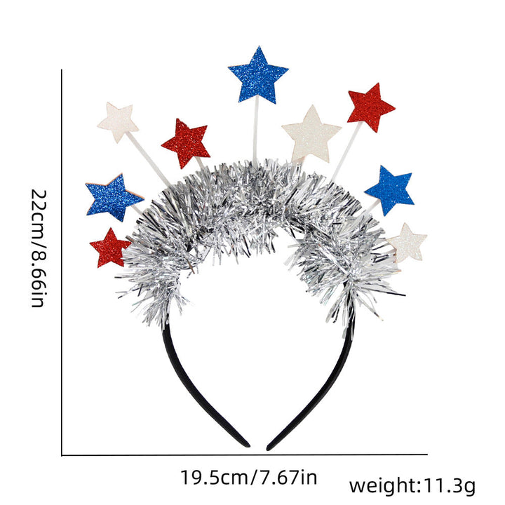 Ladies' festive hairband with pom poms, star embellishments, and glitter tinsel Kalsten