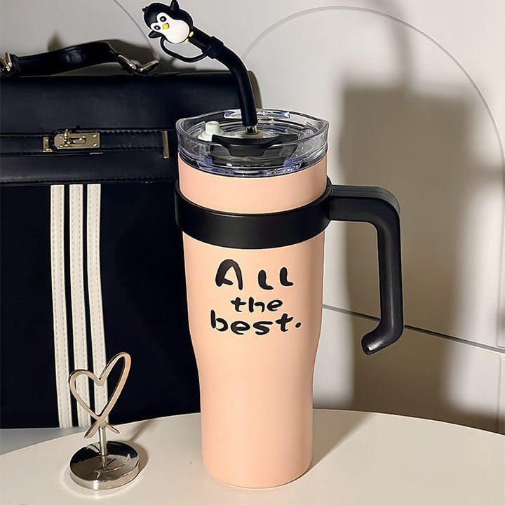 Women’s insulated cup with integrated straw and practical handle Kalsten