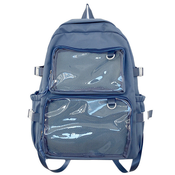 Multi-Compartment Transparent Mesh School Backpack