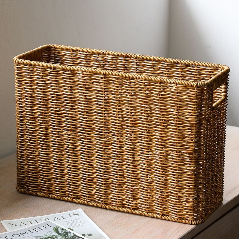 Women's Rectangular Rattan Storage Basket with Compartments Kalsten