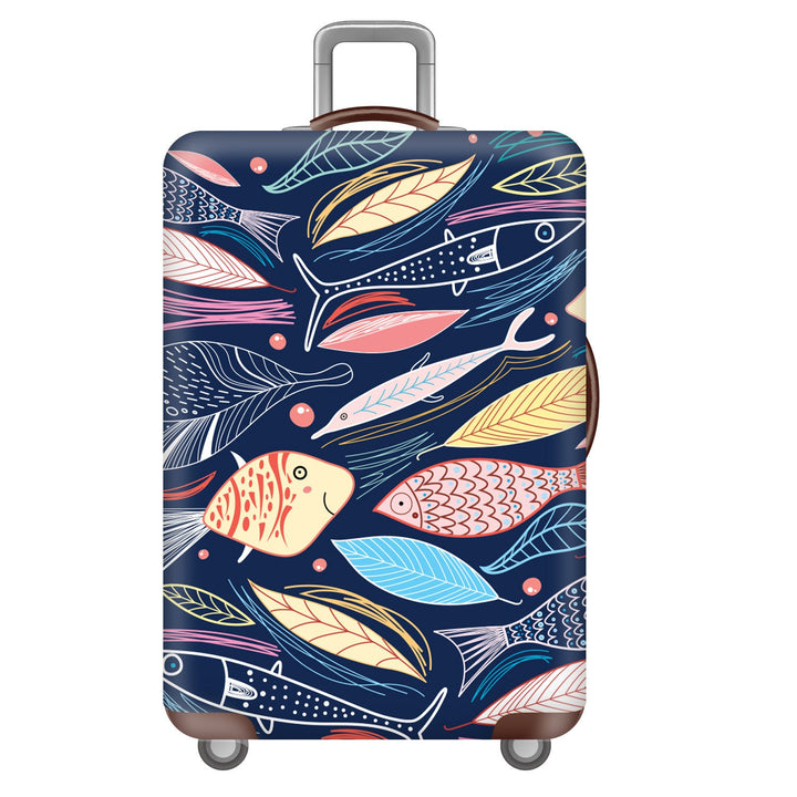 Unisex non-elastic suitcase cover with tropical leaf pattern, stretch protective cover for hard shell and soft case Kalsten