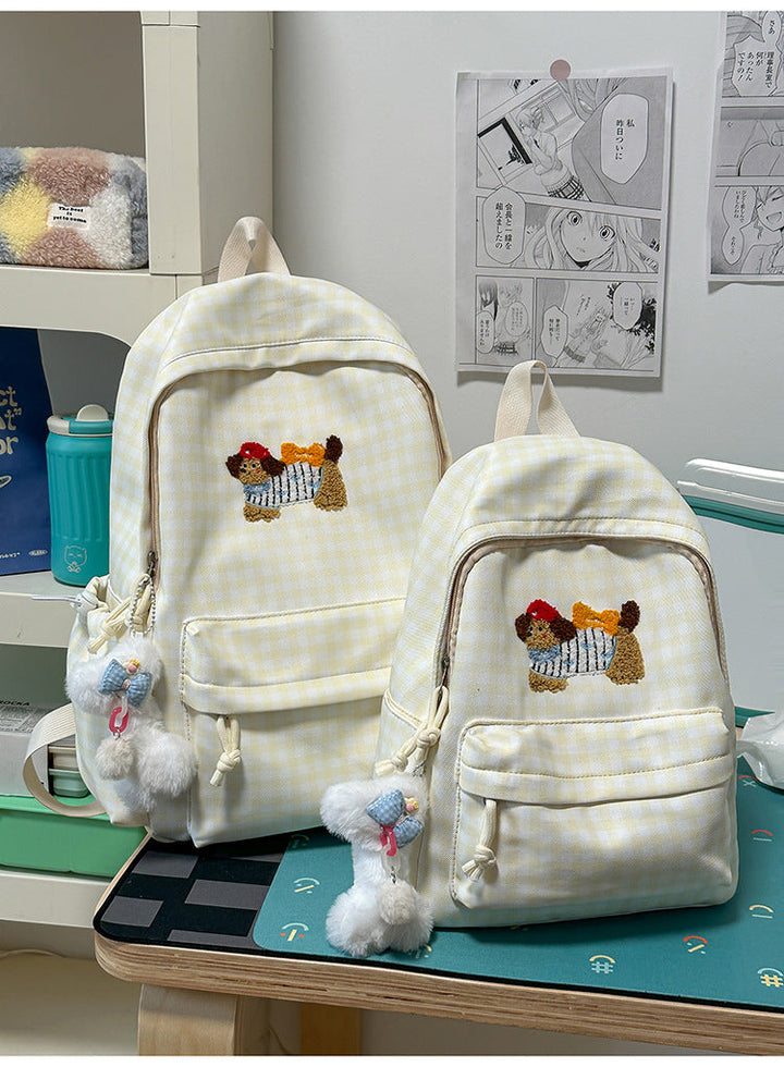 Cute Dog Embroidered Backpack