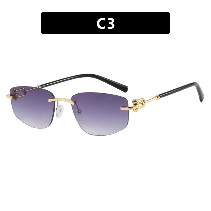 Ladies elegant semi-rimless glasses with luxurious metal frame and transparent lenses Kalsten
