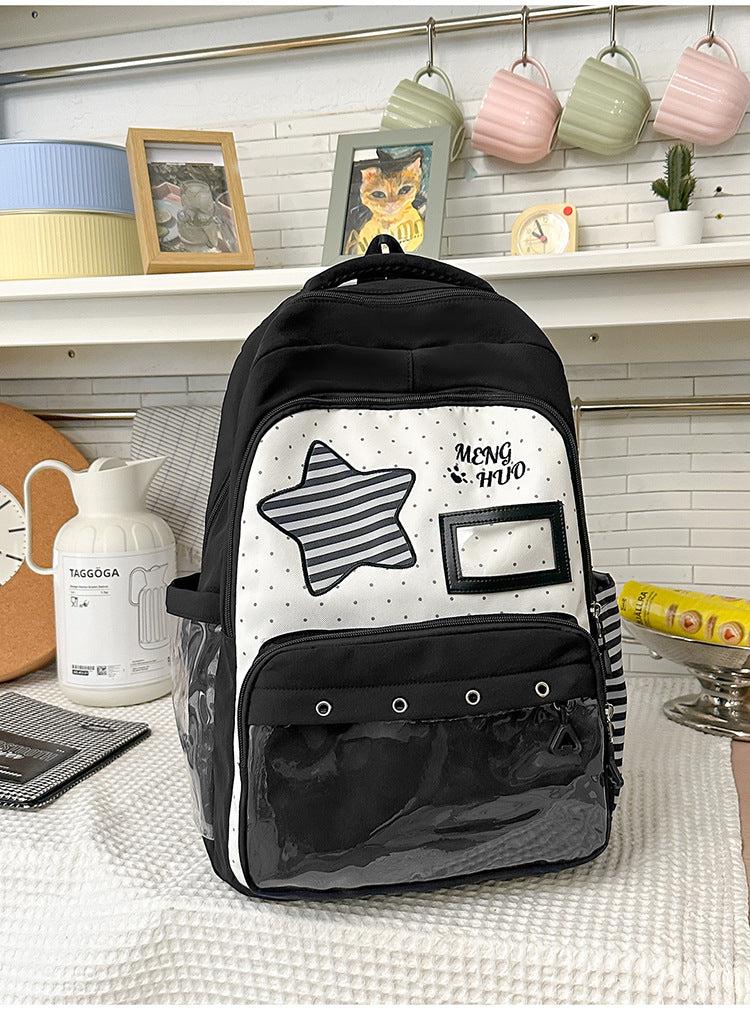 Functional Star-Embellished School Backpack