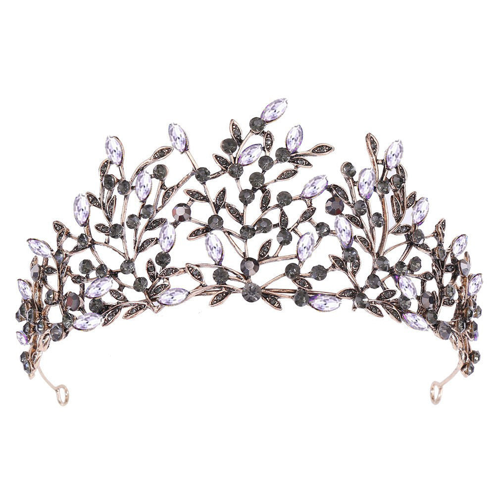 Ladies Elegant Headband with Floral Decorations and Rhinestones Kalsten