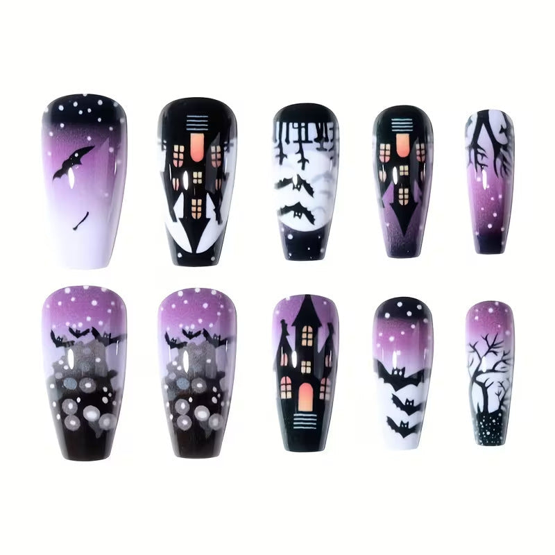 Artistic Halloween-Themed Press-On Nails Kalsten