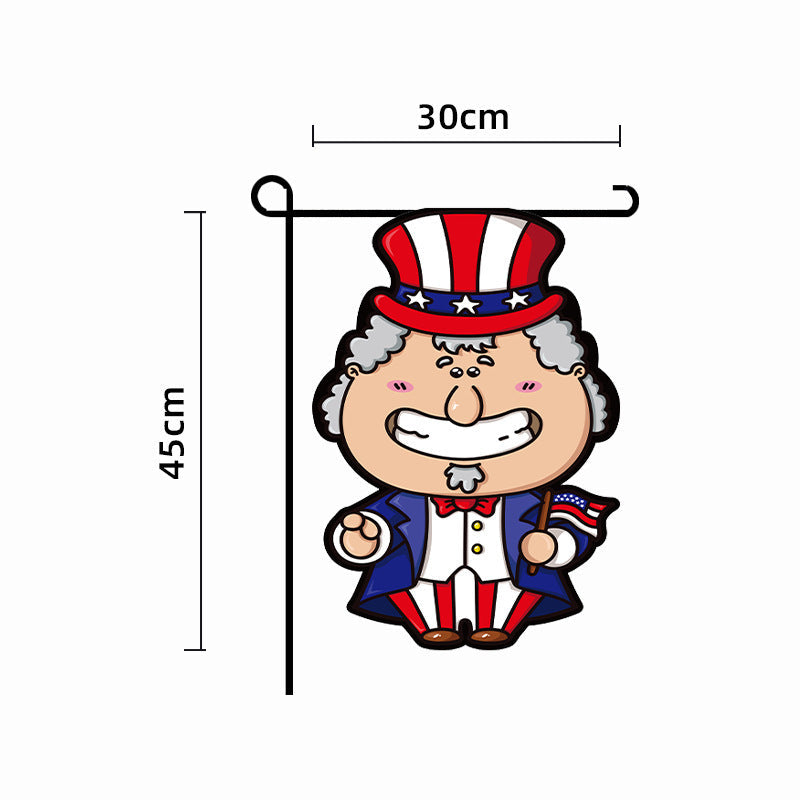 Unisex nan patriotic outdoor decorative gnome garden flag with pole sleeve Kalsten