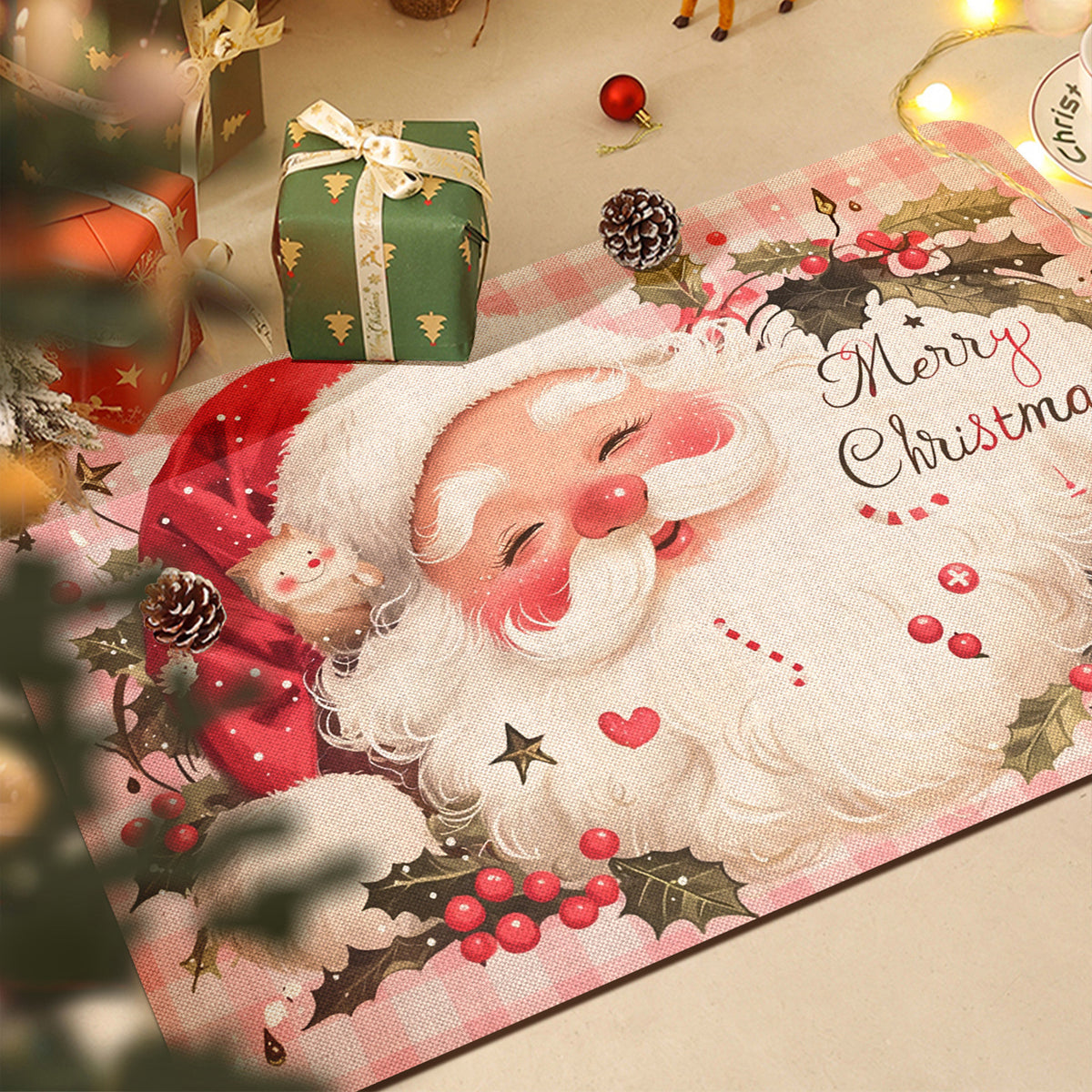 Festive Santa-Themed Decorative Mat Acalora