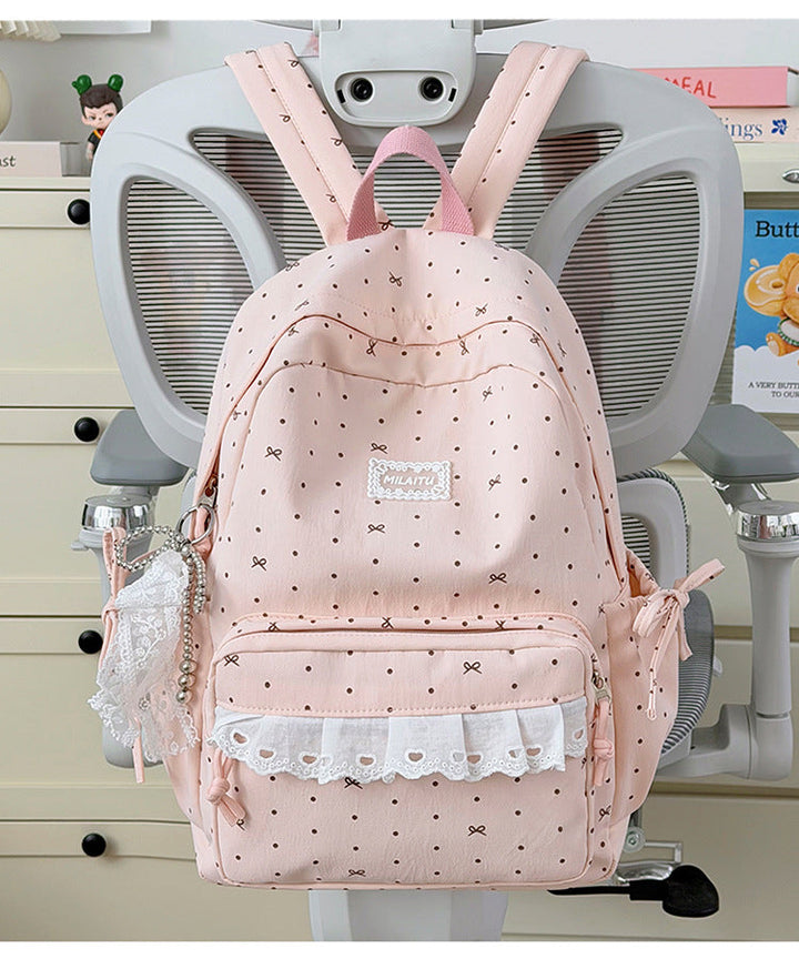 Charming Polka Dot Designer School Backpack