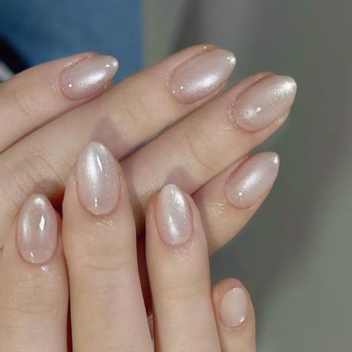 Artistic Glittered Almond-Shaped Nail Extensions Kalsten